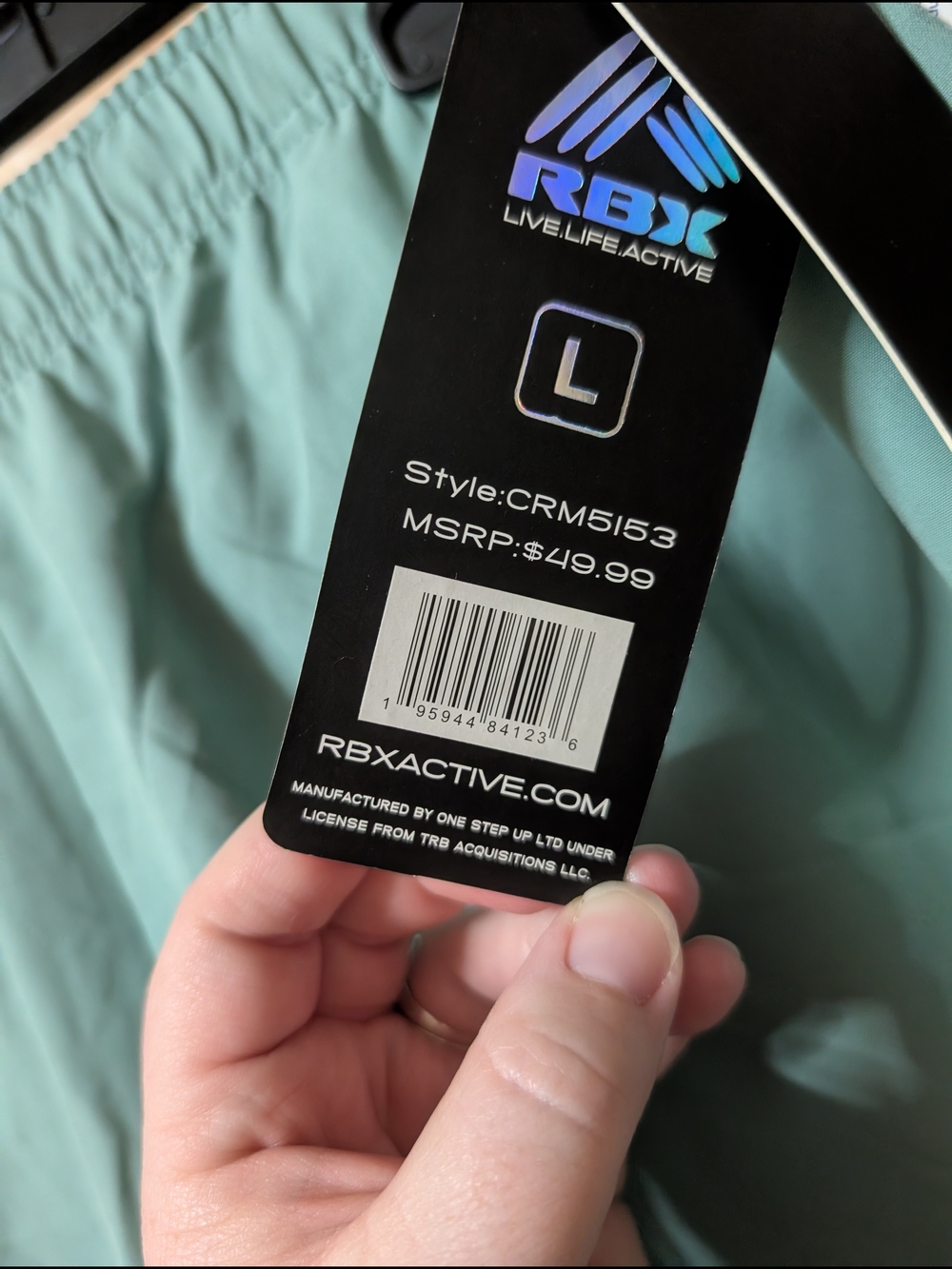 RBX Men's Teal Athletic Shorts - Picture 2 of 4